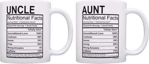 Miniatura 15 de ThisWear Nuevo tío regalo para tío etiqueta de datos nutricionales 11oz taza de café de cerámica con mango 11oz - Tío