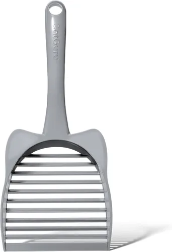 CatGuru Cuchara de arena para gatos, cuchara de arena jumbo, pala de arena con pala profunda y mango largo, tamiz súper rápido, cuchara de arena Gris