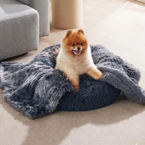 Miniatura 12 de Bedsure Mantas para perros grandes, manta impermeable mullida para perro para protector de sofá y cama, lavable, manta mullida de piel sintética Gris