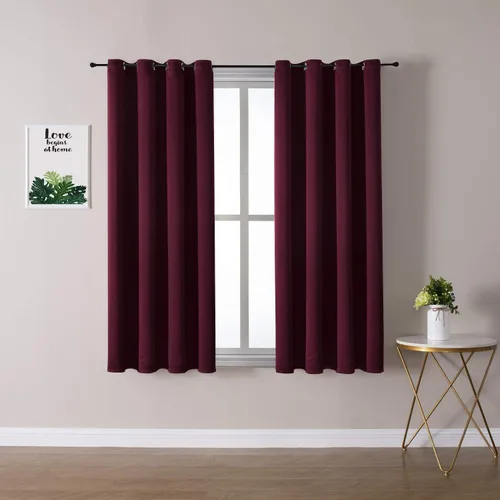 Miniatura 124 de ChrisDowa - Cortinas de cenefa pequeñas para cocina, cortinas cortas con ojales y aislamiento térmico para oscurecer la sala y habitación