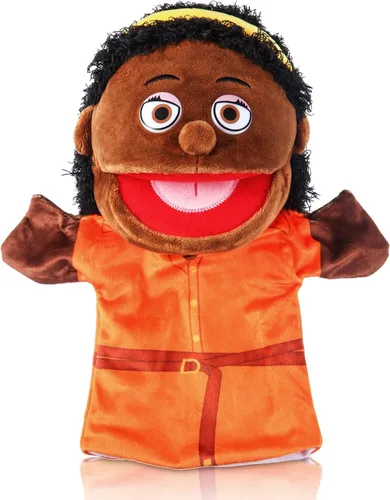 Miniatura 18 de 1 pieza de marionetas de mano familiares de 12 pulgadas, abuelos, mamá y papá, hermano y hermana, marionetas de mano de peluche para niños, juguetes