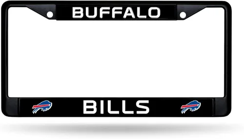 Miniatura 17 de Rico Industries Marco cromado negro primario de fútbol americano de la NFL con inserciones de plástico de 12" x 6" accesorio para automóvil/camión