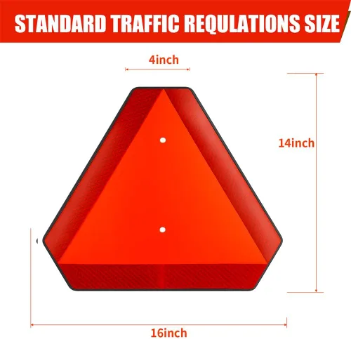 Miniatura 4 de Señal de seguridad del vehículo de movimiento lento, letrero triangular de vehículo de movimiento lento, plástico de 14 x 16 pulgadas, reflectante