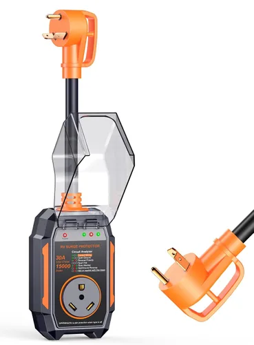 Miniatura 15 de GEARGO Protectores contra sobretensiones RV de 30 amperios, 12000 julios, analizador de circuitos de RV, protección contra sobretensiones IP68