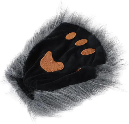 Miniatura 31 de Guantes de garra para disfraz de Halloween, medio dedo, lobo, oso, gato, guantes, guantes de piel sintética para mascarada, cosplay, utilería de mano