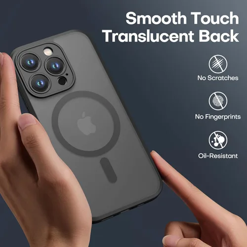 Miniatura 6 de CellEver Funda magnética fuerte para iPhone 15 Pro [protección de cámara] [prueba de caídas de grado militar] [compatible con MagSafe] Funda delgada