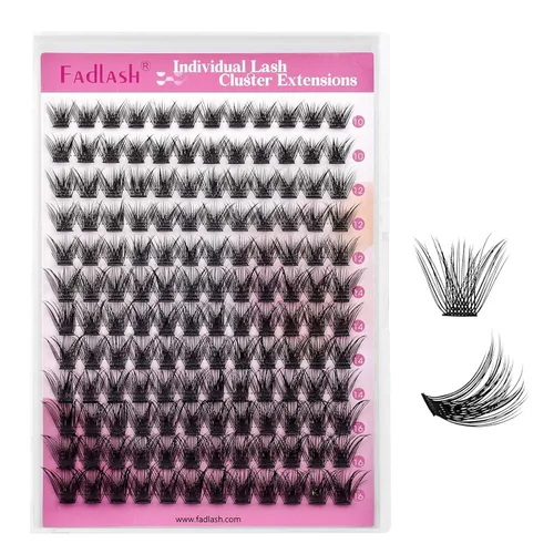 Miniatura 81 de FADLASH Extensiones de pestañas en racimo de pestañas de 0.35-0.70 pulgadas, para colocar en casa, rizado D, pestañas individuales en casa