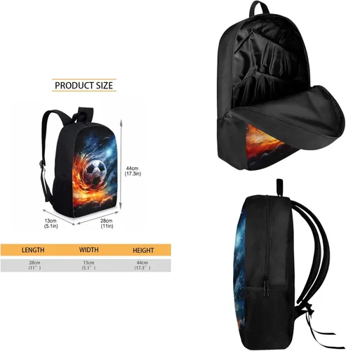 Miniatura 132 de HUGS IDEA Juego de 3 bolsas escolares con aislamiento térmico para el almuerzo, estuche para lápices