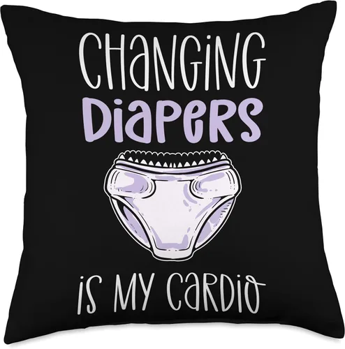 Miniatura 4 de Daycare and Childcare Appreciation Gifts Changing Pañales is My Cardio. Almohada de proveedor de guardería, 16 x 16 pulgadas, multicolor