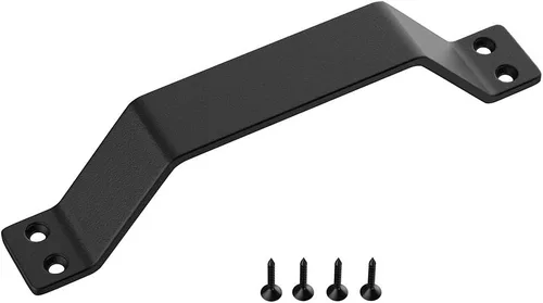 Miniatura 4 de WINSOON Manijas rústicas para puerta de granero, juego de 2 manijas de puerta de acero sólido pintadas en negro, cómodas y prácticas, accesorios