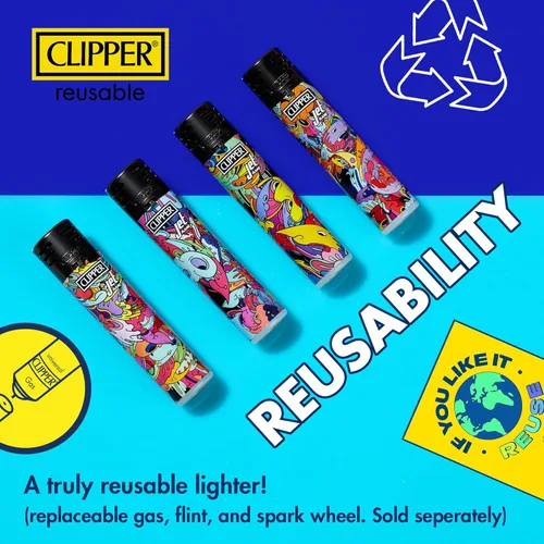 Miniatura 4 de Clipper - Encendedor clásico grande reutilizable - Paquete a granel de encendedores recargables icónicos premium - Reemplaza butano, pedernal