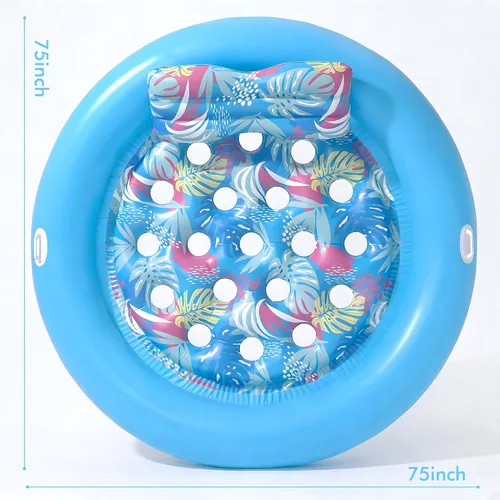 Miniatura 2 de OKSUWATER - Flotadores de piscina para adultos, resistente, 75 x 75 pulgadas, flotador inflable para piscina con almohada extraíble y asas