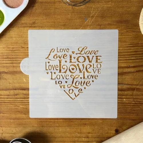 Miniatura 2 de Plantilla de galletas y manualidades Love Saying de Designer Stencils