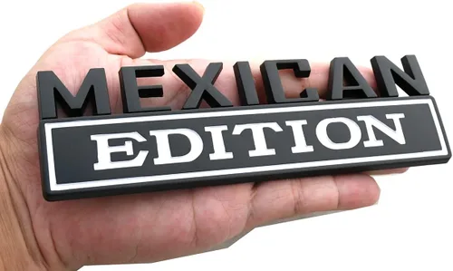 Miniatura 6 de 1 pieza emblema insignia calcomanía edición mexicana grande de 7" bandera de automóvil calcomanía militar de repuesto para F150 F250 F350 Chevy Negro