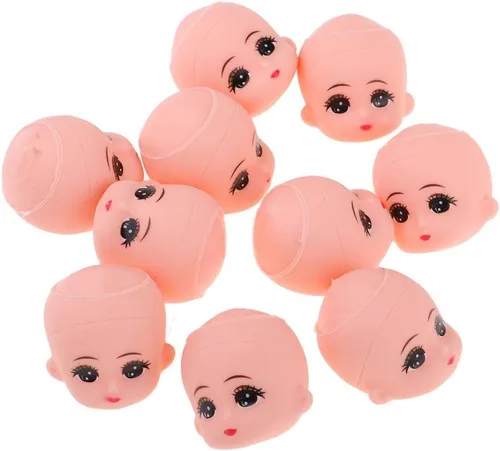 Miniatura 4 de Esquirla 10 piezas de ojos grandes bebé esculpir sin el pelo llavero bebé juguete DIY cuerpo personalizado partes
