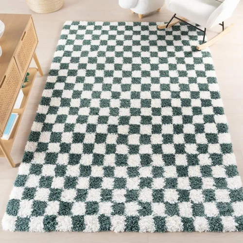 Miniatura 12 de nuLOOM Adelaide Gris Claro/Crema, 3 x 5 pies, a cuadros, shag, suave y acogedor, para alto tráfico, resistente a las manchas, fácil de limpiar