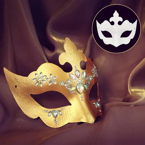 Miniatura 6 de Qavctw DIY White Masks Paper Cosplay Christmas Party Mask Unpainted Plain Craft Masquerade Masks