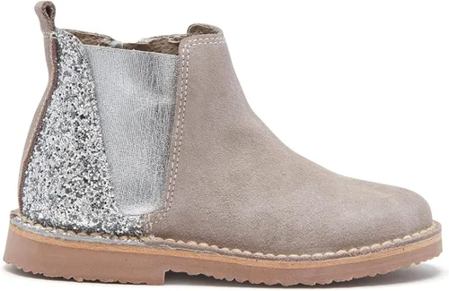 Childrenchic - Botines Chelsea de gamuza con tacones brillantes, zapatos casuales de invierno para niñas, para la escuela, bodas y fiestas (bebéniño