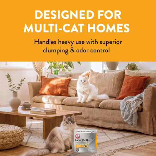 Miniatura 7 de ARM & HAMMER Hardball Arena Ligera de Platino Multi-Gato Aglomerante para Gatos Control de Olores, Fácil Recogida Sin Desorden, Aroma Flor