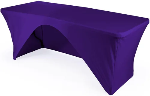 Miniatura 15 de LA Linen Mantel de elastano con respaldo abierto para mesa rectangular de 6 pies, 72 x 30 x 30 pulgadas, color negro