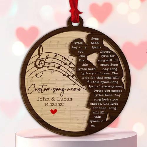 Miniatura 24 de Adorno personalizado para el primer aniversario, recuerdo romántico de corazón de cerámica con nombres y año, regalo para parejas, decoración única
