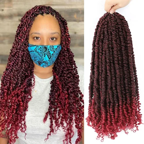 Miniatura 26 de Fulcrum Pelo de ganchillo Passion Twist de 8 pulgadas, 9 paquetes de cabello pretrenzado y prerrizado para mujeres negras (8 pulgadas