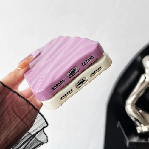 Miniatura 5 de Caseative Funda para iPhone 11, funda suave con forma de onda rizada con patrón de ondulación de agua (negro) Water Ripple Pattern Curly Wave