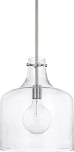 Miniatura 10 de HomePlace Lighting 325712MB Crawford - Lámpara colgante con tarro de vidrio transparente industrial/urbano, 1 luz de 100 vatios, 15 pulgadas de alto