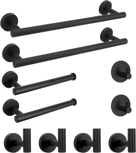 Miniatura 11 de NearMoon Juego de accesorios de baño SUS 304 de acero inoxidable grueso, incluye toallero de 16 pulgadas, soporte para papel higiénico, ganchos