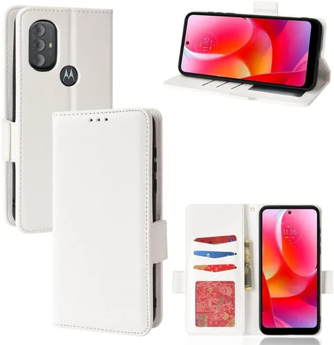 Miniatura 123 de Funda de piel sintética compatible con Motorola Moto E22 4G, funda de piel sintética compatible con Motorola Moto E22i 4G, color negro