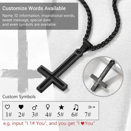 Miniatura 81 de PROSTEEL Satanic Jewelry Upside Down Cross Necklace for Men Women, 316L Stainless Steel/925 Sterling Silver Inverted Cross/Leviathan Cross Pendant