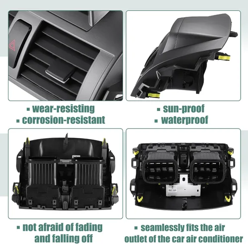Miniatura 7 de uxcell Panel de salida de ventilación de aire de CA con reloj para Toyota Corolla 2009-2013 Panel de salida de conducto de aire de salida