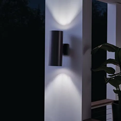 Miniatura 4 de Kichler Cilindros - Aplique de pared cilíndrica para exteriores con 2 luces de 15 pulgadas, color negro