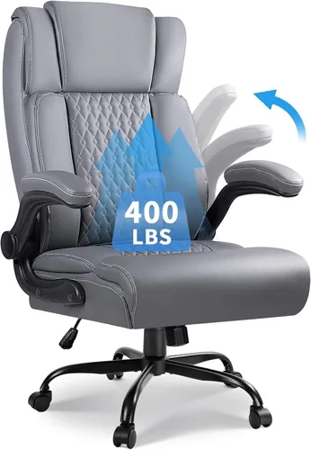 VITESSE Silla de oficina ejecutiva, silla de oficina grande y alta con reposabrazos abatible, sillas ergonómicas de respaldo alto para juegos de