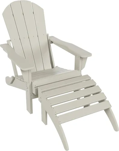 Miniatura 40 de WestinTrends Reposapiés otomano Adirondack para patio al aire libre, taburete de madera de polietileno para todo tipo de clima, ampliamente Azul