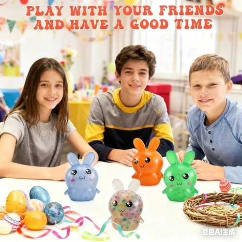 Miniatura 4 de Relleno para cesta de Pascua, esenciales para cesta de Pascua, 4 unidades, bolas de estrés de conejo de Pascua para adultos, bolas para aliviar