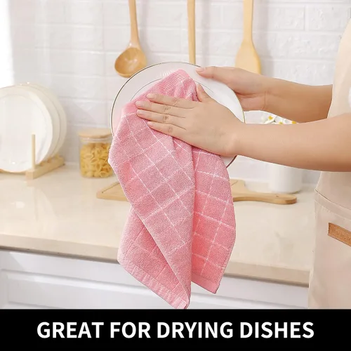 Miniatura 4 de Homaxy - Paquete de 6 paños de cocina de tela de toalla, 100 % algodón, ultrasuaves y absorbentes, trapos perfectos para la cocina, secar y lavar