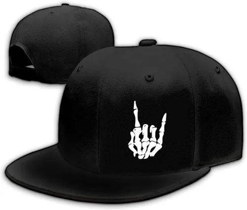 Miniatura 10 de Sombreros Snapback para hombre, sombrero de calavera plana para niño, mochila a presión, gorra de béisbol, esqueleto de mano, color negro