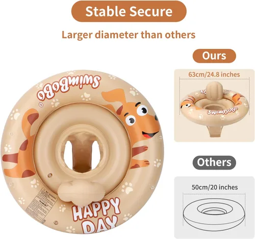 Miniatura 2 de Flotador inflable de natación para bebé con asiento seguro y toldo para niños de 6 a 36 meses