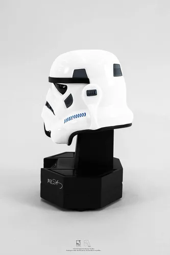 Miniatura 4 de PUREARTS - Figura de estatua de Starwars (casco original de Stormtrooper) 1:3, color blanco