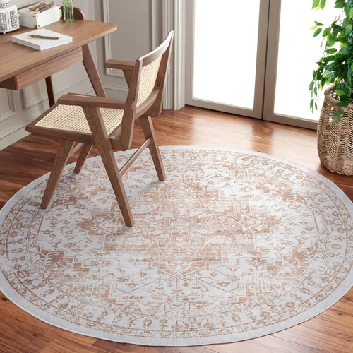 Miniatura 12 de SAFAVIEH Alfombra lavable Arizona Collection – 5 x 8 pies, ovalada, beige y dorado, antideslizante y fácil de limpiar, ideal para sala de estar