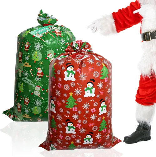 Miniatura 8 de ROSAUI Bolsas grandes de regalo de Navidad y tarjetas de regalo de Navidad, 3 bolsas de regalo de Navidad (44.09 x 35.43 pulgadas), bolsa de regalo