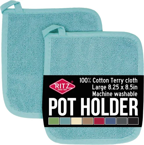 Miniatura 38 de RITZ Agarraderas para ollas y salvamanteles de rizo: Resistente al calor sin igual, duradero 100% algodón – Diseñado ergonómicamente para un agarre