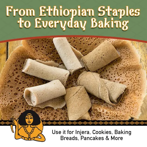 Miniatura 5 de Brundo Ethiopian Spice Company Harina de Teff sin gluten Grano de Teff etíope en polvo auténtico seleccionado y procesado Cosechado e