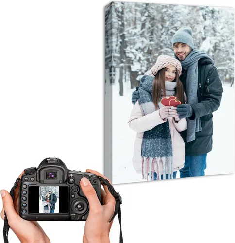 Miniatura 34 de YYYYHPP Impresiones en lienzo con tus fotos, arte de pared personalizado de foto a lienzo, impresión en lienzo para boda, familia, bebé, mascotas