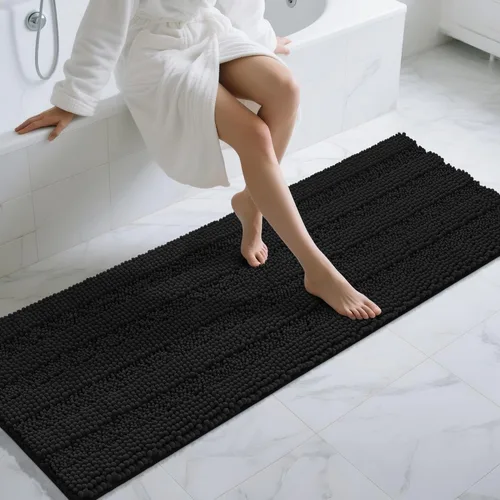 Miniatura 124 de Yimobra Alfombras lavables para baño, alfombra de baño de chenilla súper suave y absorbente para piso y alfombra, alfombra antideslizante de secado