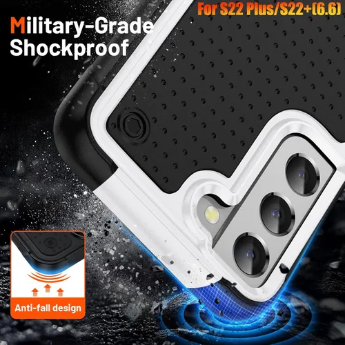 Miniatura 3 de Funda resistente para Samsung Galaxy S22 Plus/S22+ de 6.6 pulgadas, 4 esquinas con bolsas de aire [protección contra caídas de 12 pies], agarre