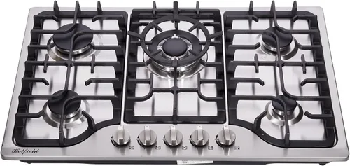 Miniatura 7 de Placa de cocina de gas de 30 pulgadas de acero inoxidable con 5 quemadores, estufa de combustible doble, placa de gas NG/LPG convertible HF57013