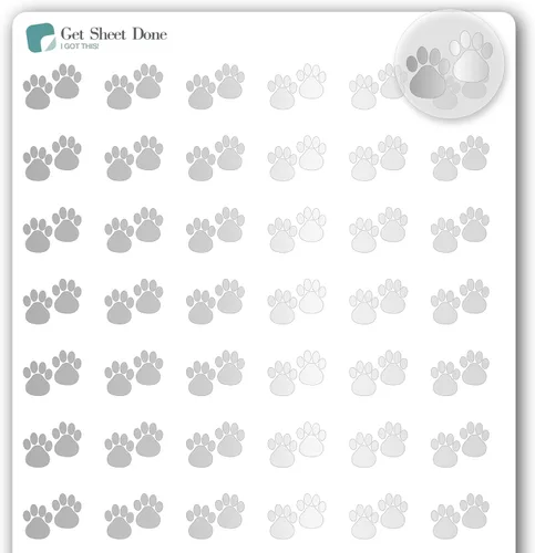 Miniatura 15 de Paw - Calcomanías para planificador de mascotas, 54 láminas doradas (1/2 pulgadas), recordatorio de medicamentos para el cuidado de perros y gatos