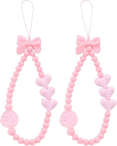 Miniatura 43 de Beaded Phone Charm Cute Fixed Beads Pearl Wristlet Chain Camera Wrist Strap CarKey Lanyard